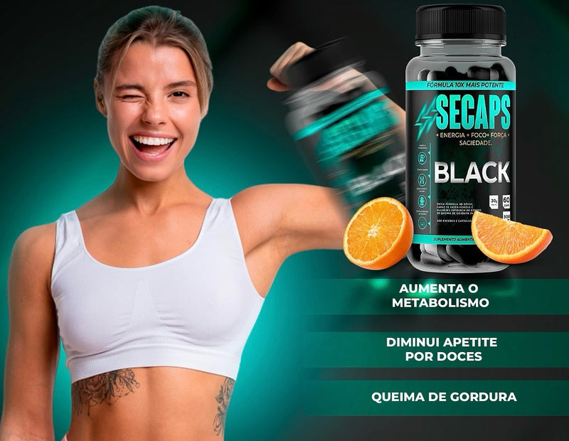 Secaps Black 60 Cápsulas Original + FRETE GRÁTIS