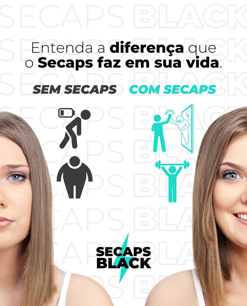 Secaps Black 60 Cápsulas Original + FRETE GRÁTIS