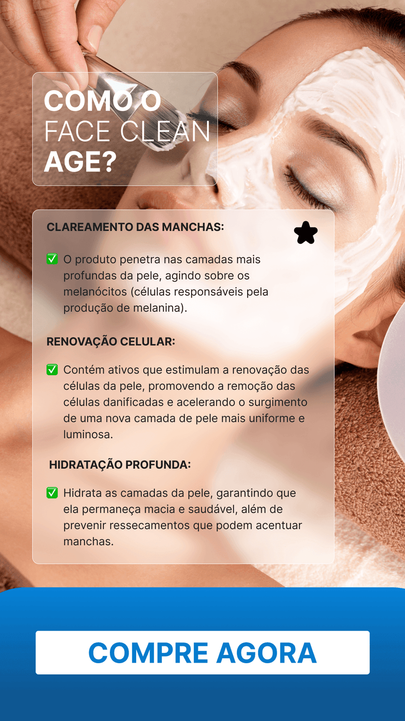 Face Clean 30g - Clareador de Manchas e Melasmas - Loja Oficial
